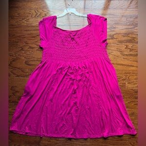 Lane Bryant Fuchsia Smocked Top